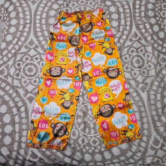 Carter’s Girls Silky Pajama Pants Size 8 Orange Monkeys What Up Hello - Picture 4 of 7